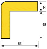 Warnschutz schwarz/gelb mit Metallunterlage L1m Warnschutz schwarz/gelb mit Metallunterlage L1m