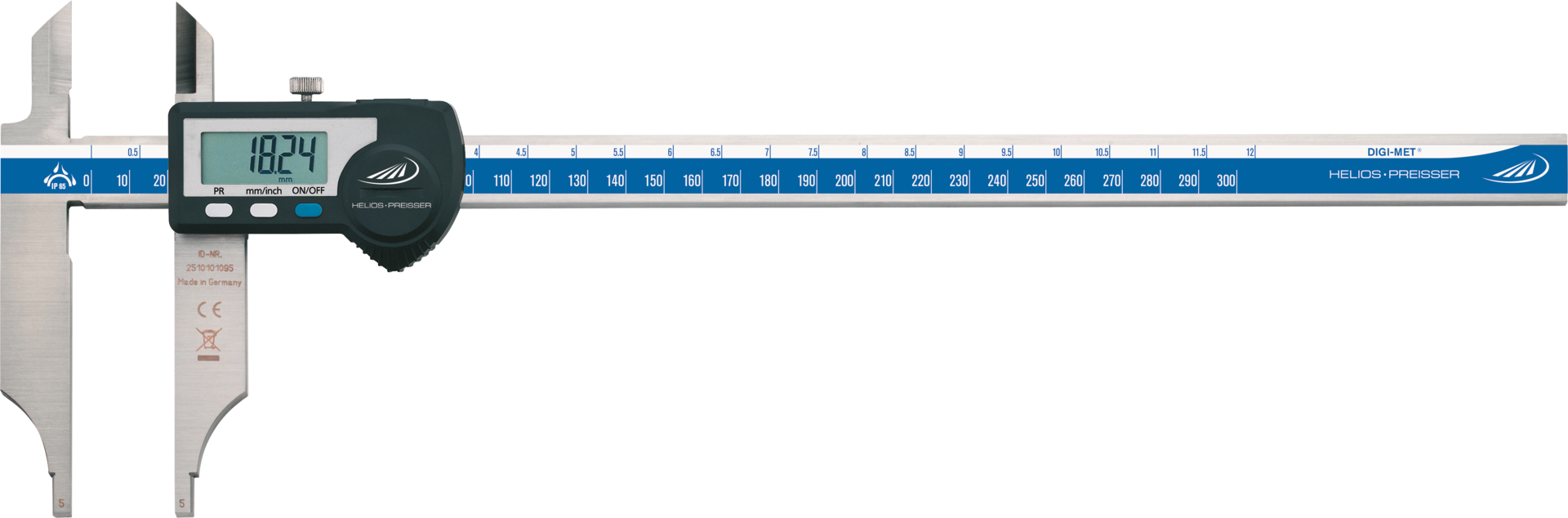 Werkstattmessschieber Digital IP65 DIGI-MET® Abl. 0,01mm ohne Spitzen DIN862B mit DA MB300mm