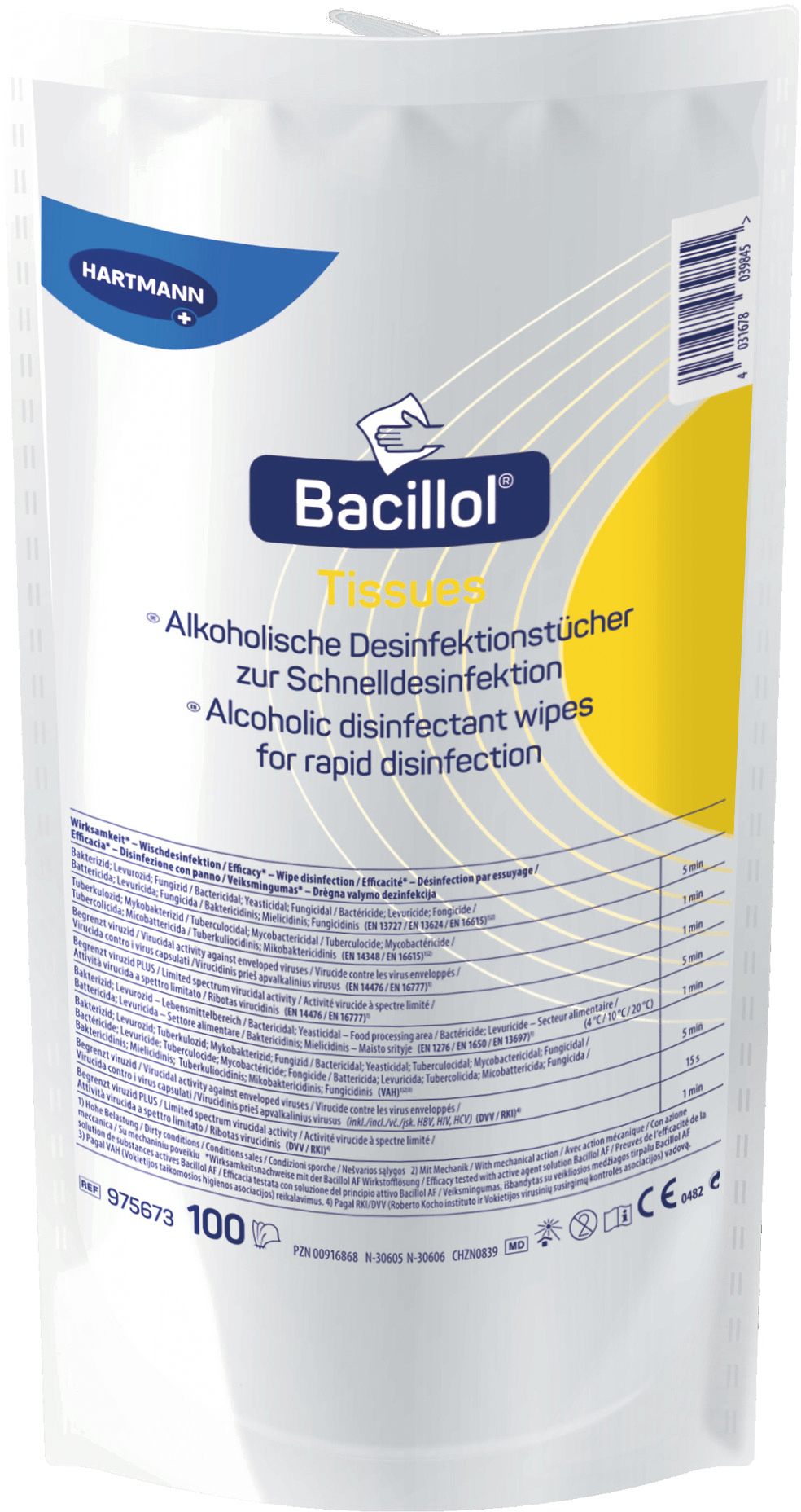 Flächendesinfektionstücher Bacillol® Tissues 100 Tücher/Nachfüllbeutel