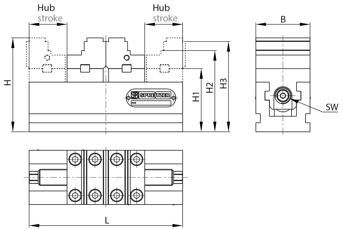 Zentrischspanner mechanisch MZU ohne Spannbacken MZU170-60
