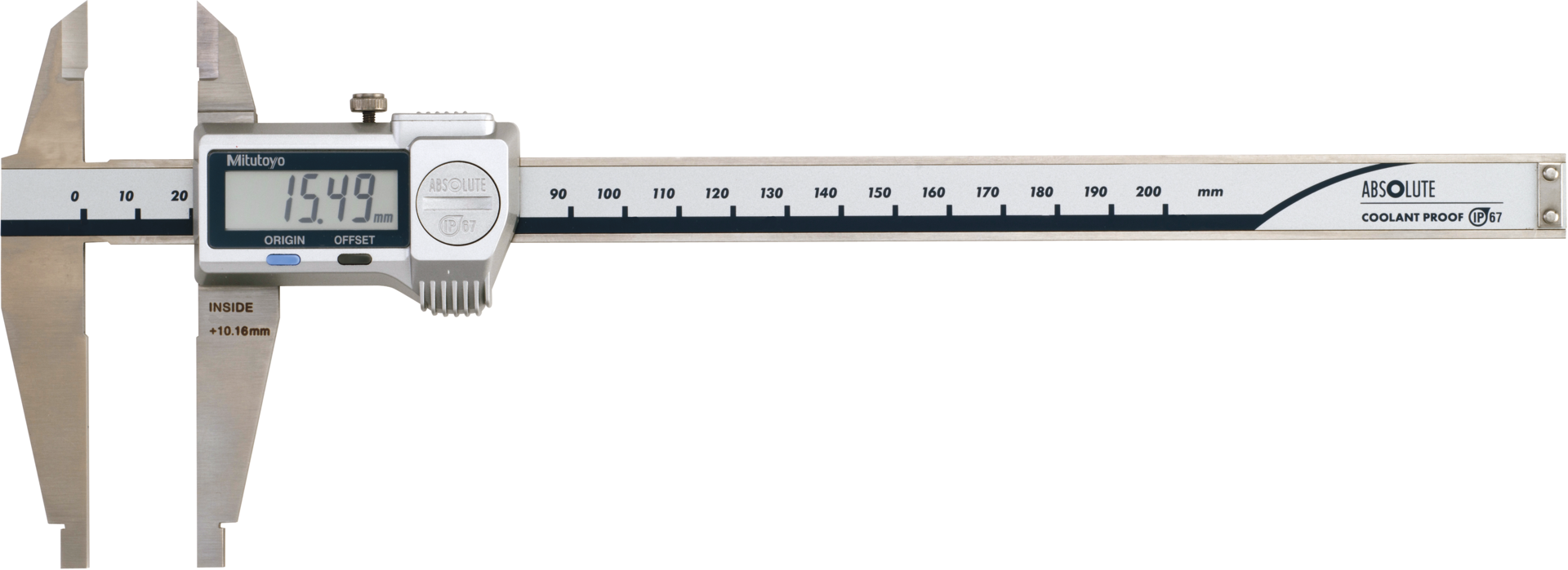 Werkstattmessschieber Digital IP67 ABSOLUTE Digimatic Abl. 0,01mm ohne Spitzen DIN862B mit DA MB200mm
