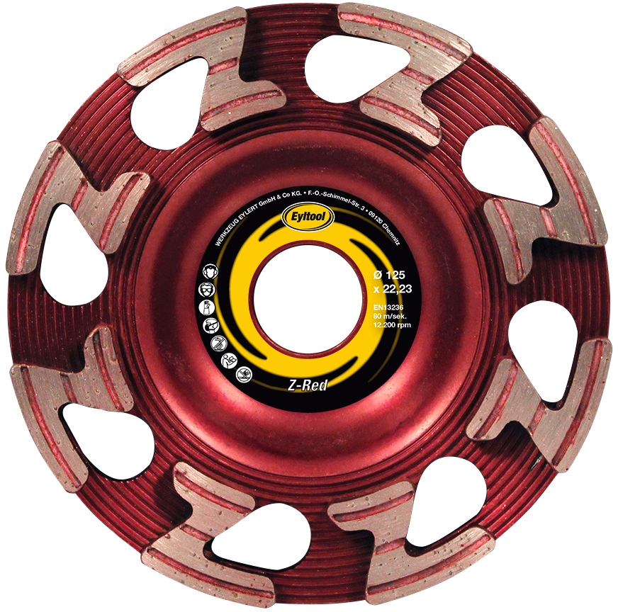 Schleifteller Diamant Z-Red Bohrung 22,23mm D125mm Schleifteller Diamant Z-Red Bohrung 22,23mm D125mm
