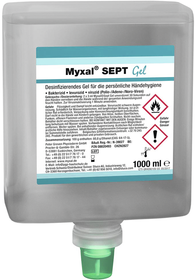 Händedesinfektionsmittel Myxal® Sept Gel Kartusche
