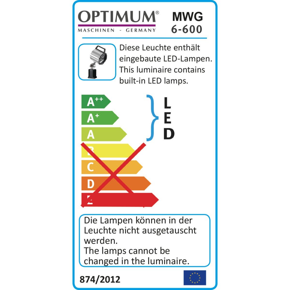 LED Maschinen- und Werkstattleuchte Optimum MWG 6-600
