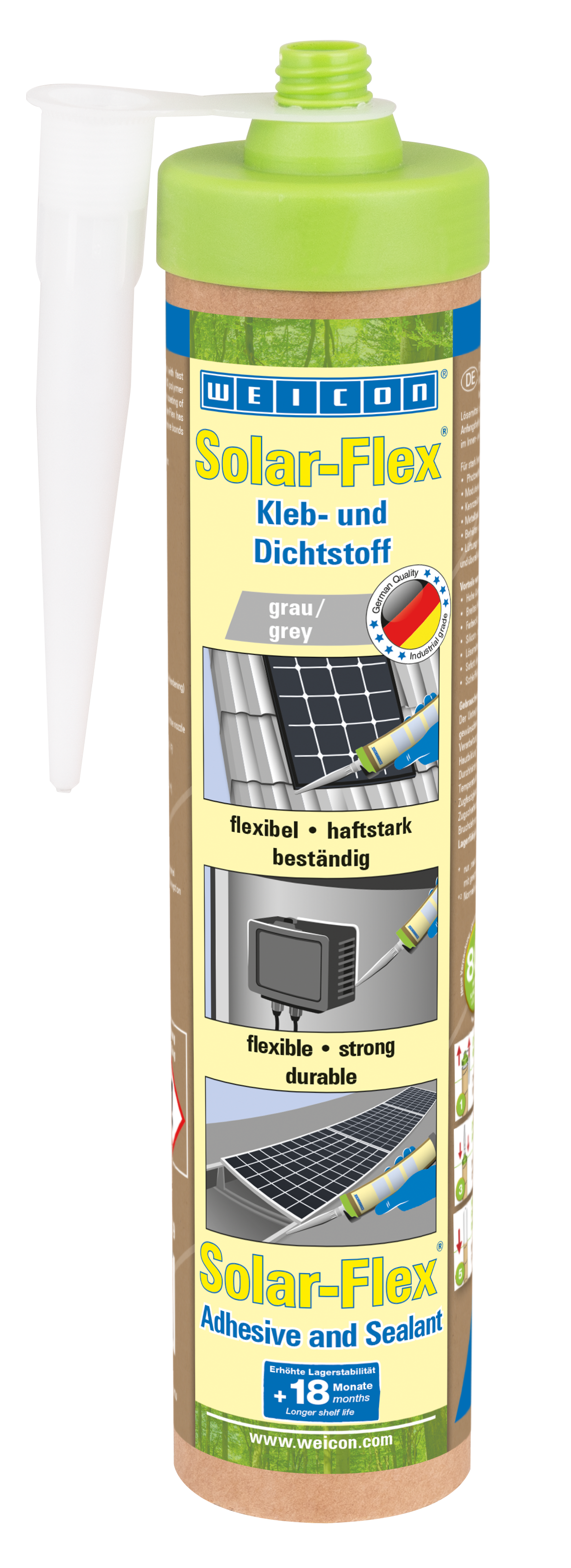 Montagekleber Solar-Flex® grau 280ml Green Tube Kartusche