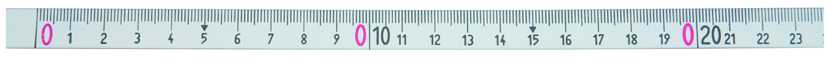Bandmaß selbstklebend B13mm Abl. 1mm EG II von links nach rechts laufend L1m