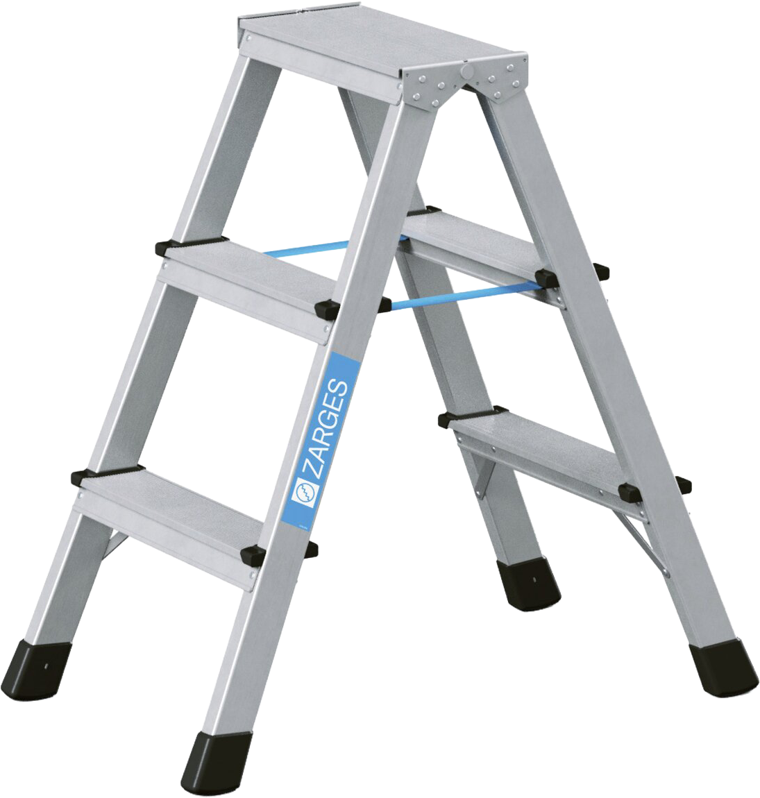 Stehleiter Stufen genietet L0,74m 2x3 Arbeitshöhe 2,25m