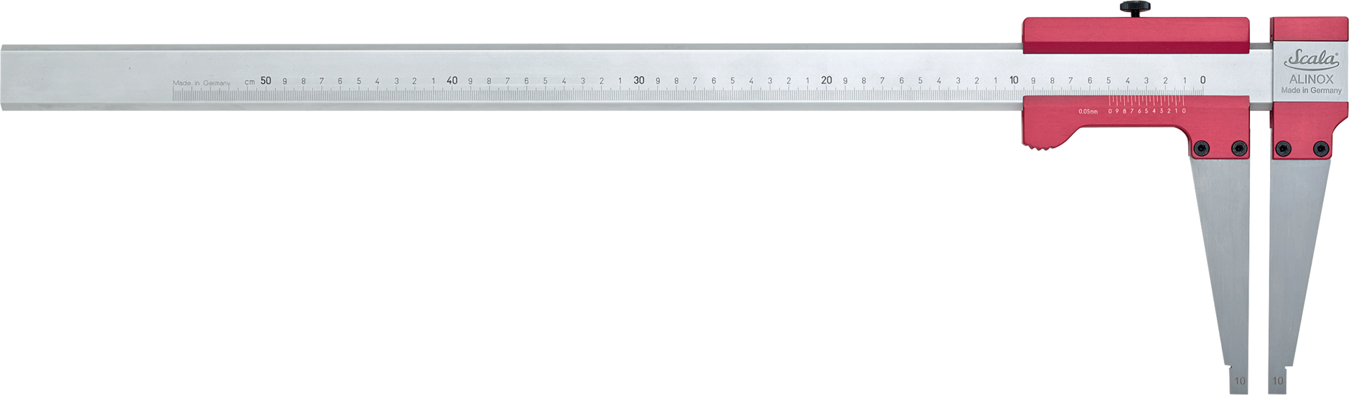 Werkstattmessschieber ALINOX® für Linkshänder Leichtbauweise Werksnorm MB500mm Abl. 0,05mm